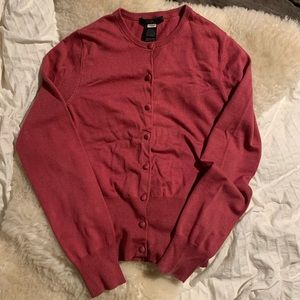Pink Silk/Cashmere Blend Cardigan Sweater